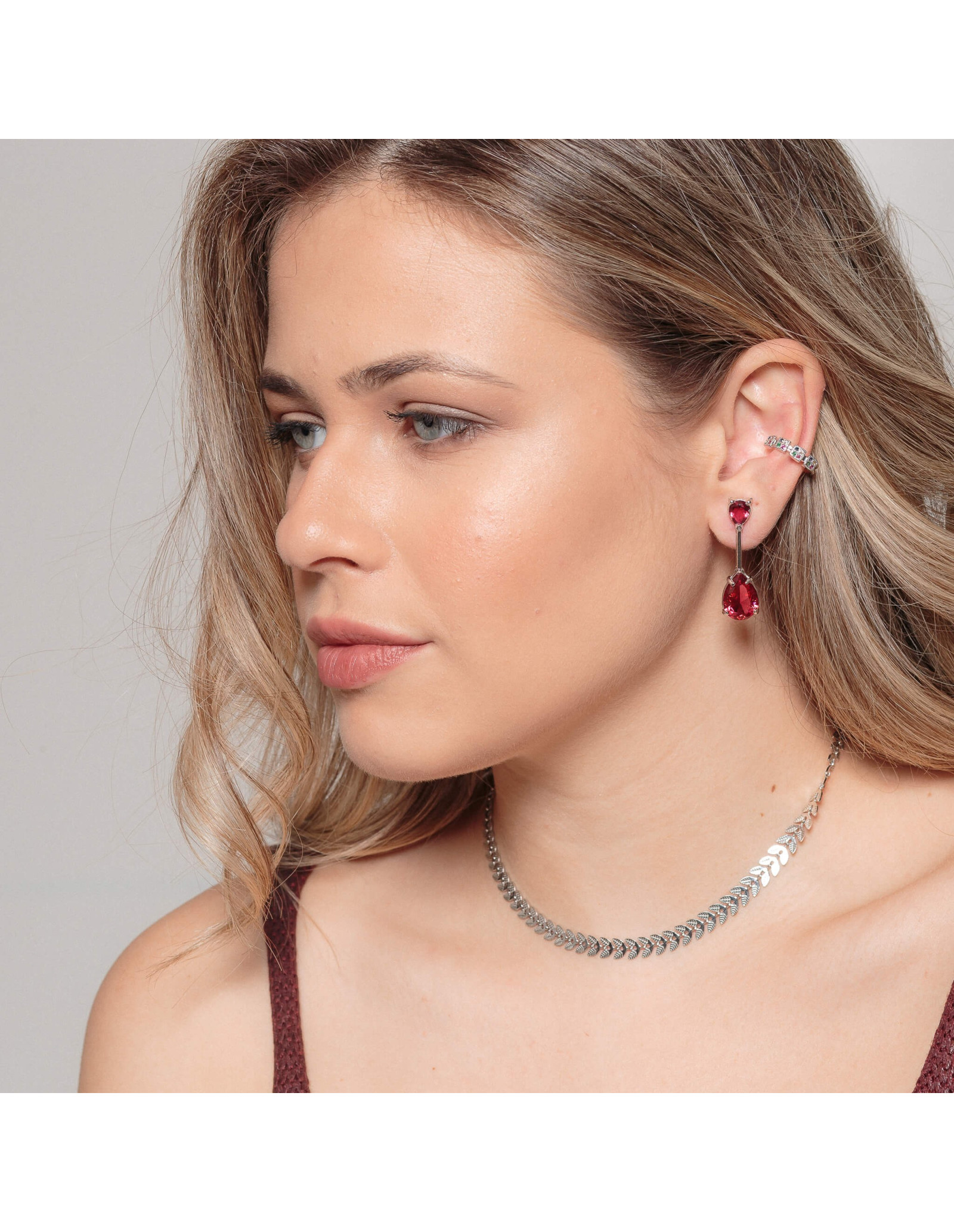 Four Zirconia Ear Cuff | gold plated ear cuff, cartilage | Malu Maiese