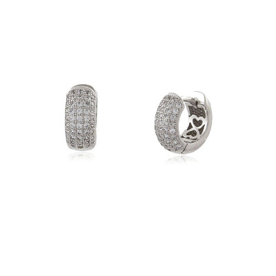 Argola Mignon White | Mini argola ouro branco 18k e zirconias brancas. 2