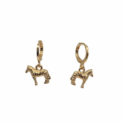 Horse Hoop Earrings | Hoop earrings with charms | Gold plated 2