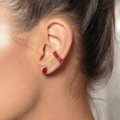 Marquise Ear Cuff | 18k gold plated, cz, cartilage, no piercing. 2