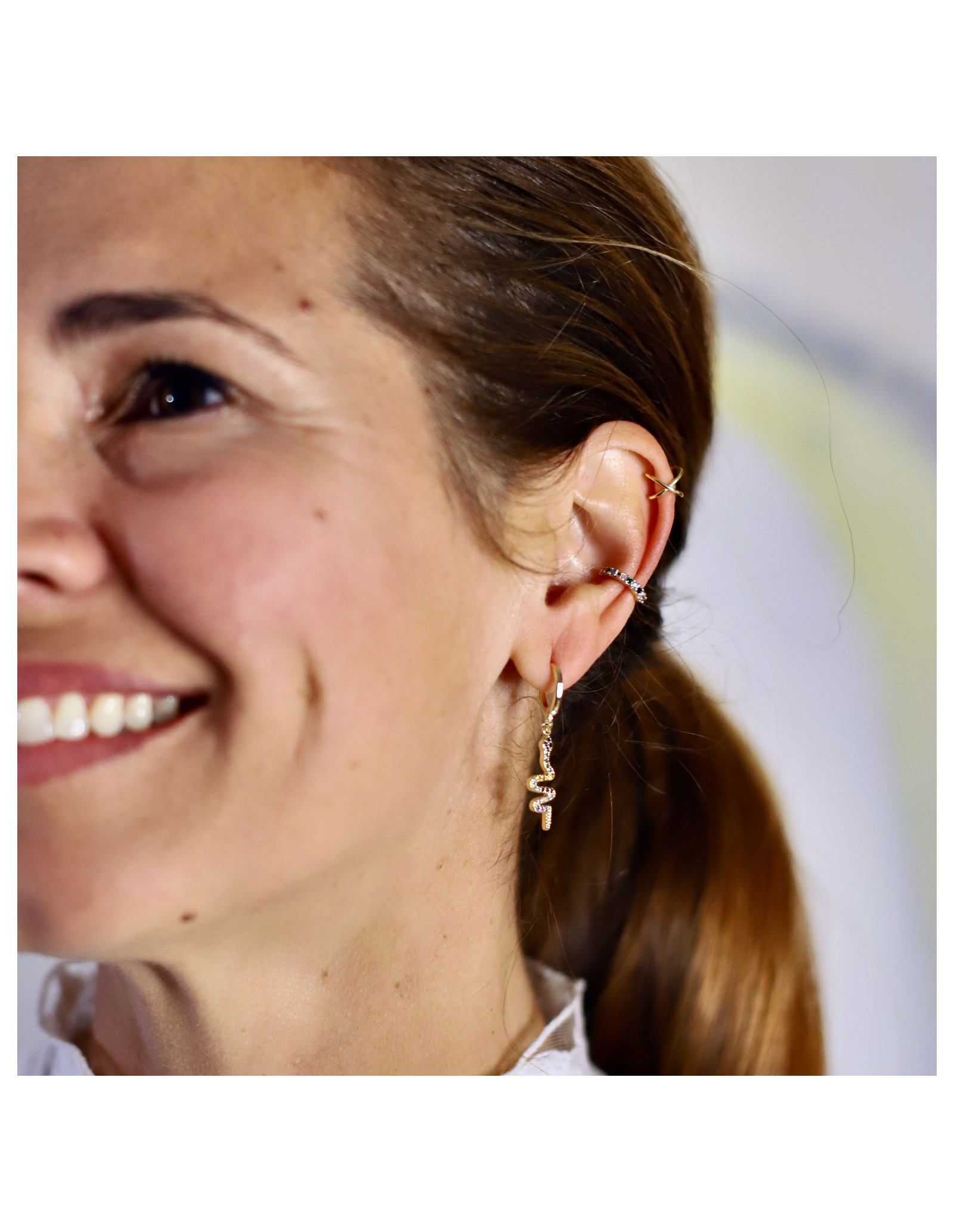 Snake Colours Hoop Earrings | Hoop earrings with charms | Gold plated