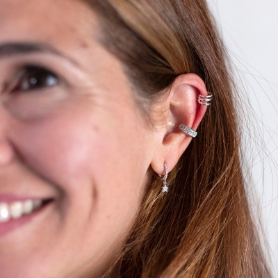 Piercing Triplo | piercing de pressão para orelha em prata 925. 2