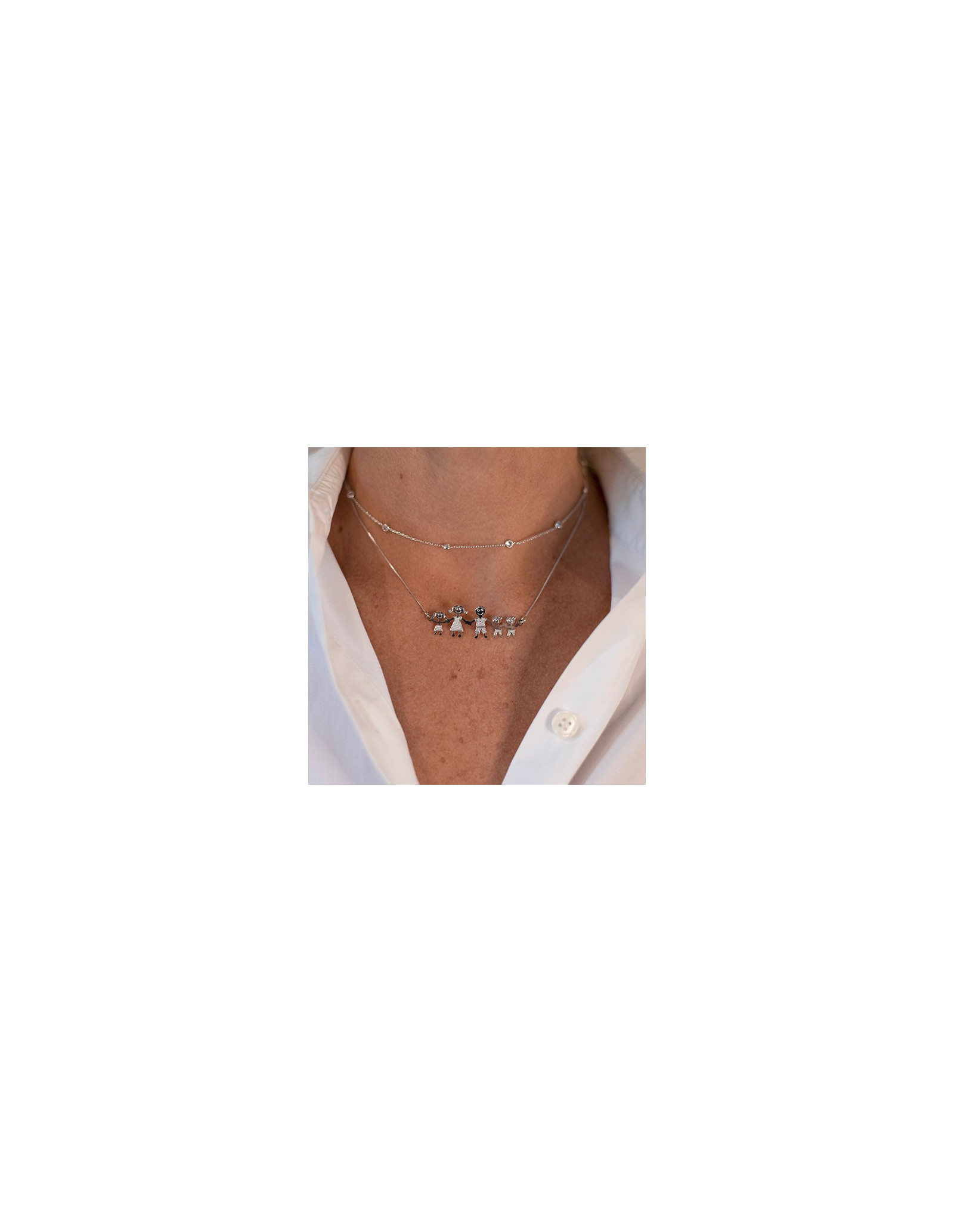Colllar Tati | Collar Corto en Oro 18k con Circonitas Blancas.