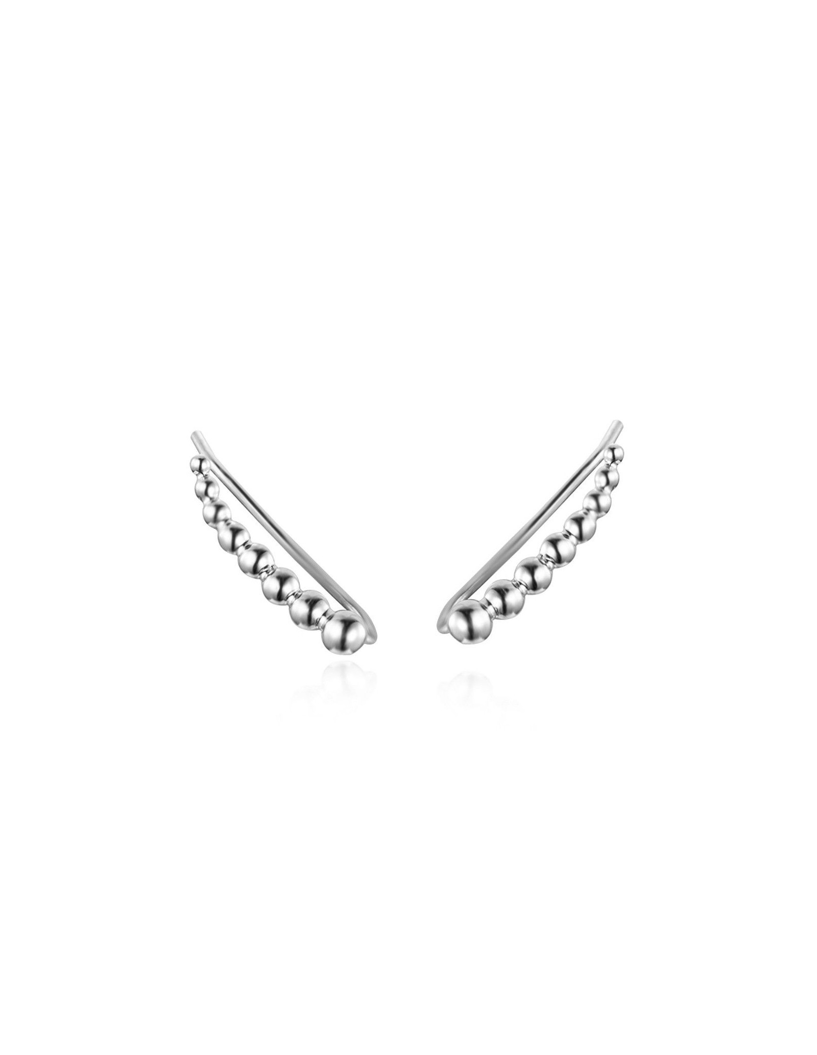 Pendientes Trepadores Pelotitas |en Plata 925 | Malu Maiese