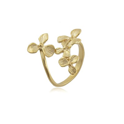 Flower Ring, 18 karat golden plated.