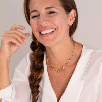 Collar Choker Luce | gargantilla en oro 18k con circonitas blancas. 2