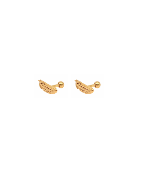 Feather Steel Piercing Earring | Stainless Steel piercing | Malu Maiese Feather Steel Piercing Earring | Stainless Steel piercing | Malu Maiese