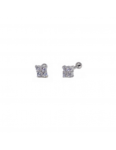 Piercing Isa earring in surgical steel and white zirconias