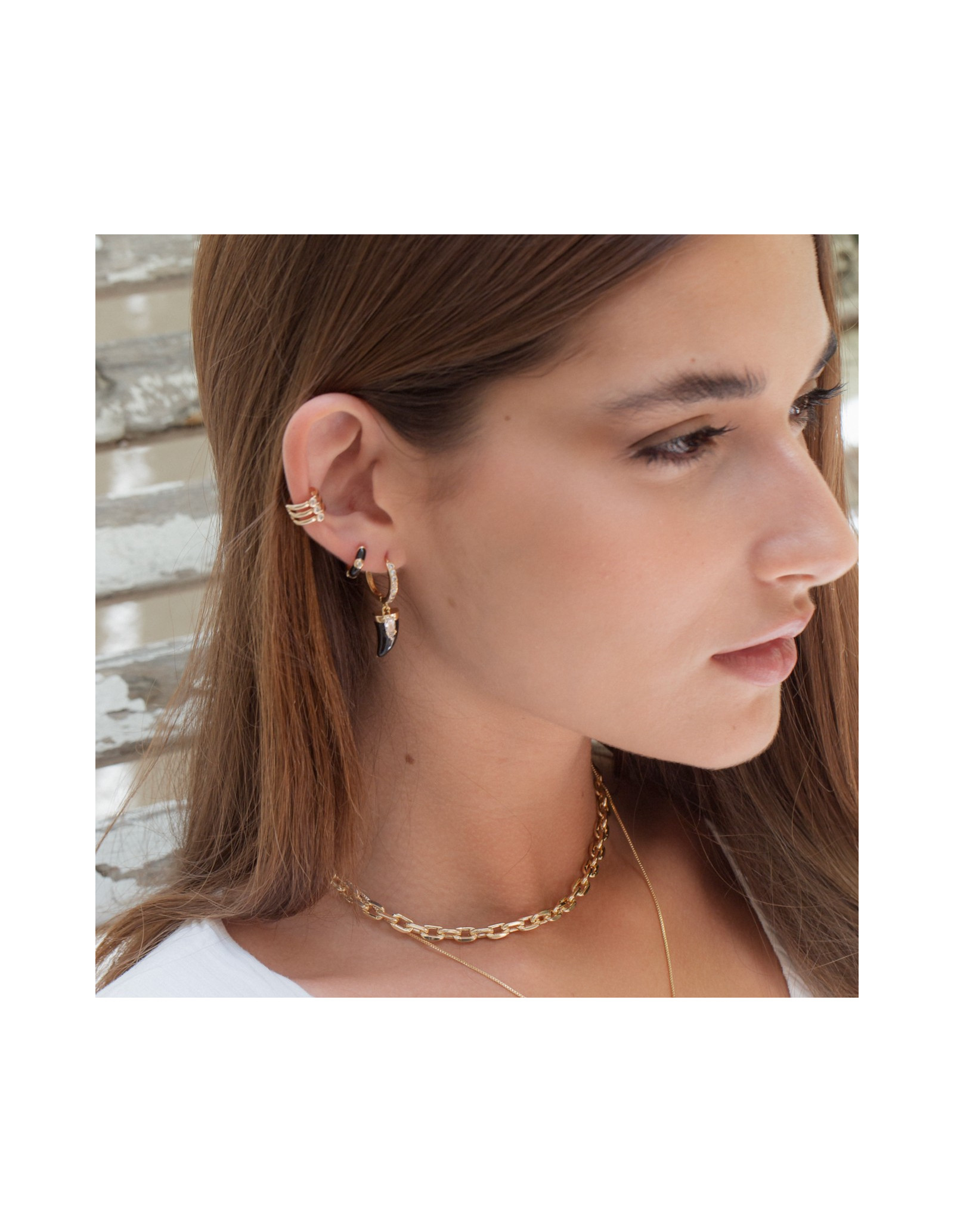 Aros Chilli | Pendientes aro con charm pimienta, oro 18k y circonitas.
