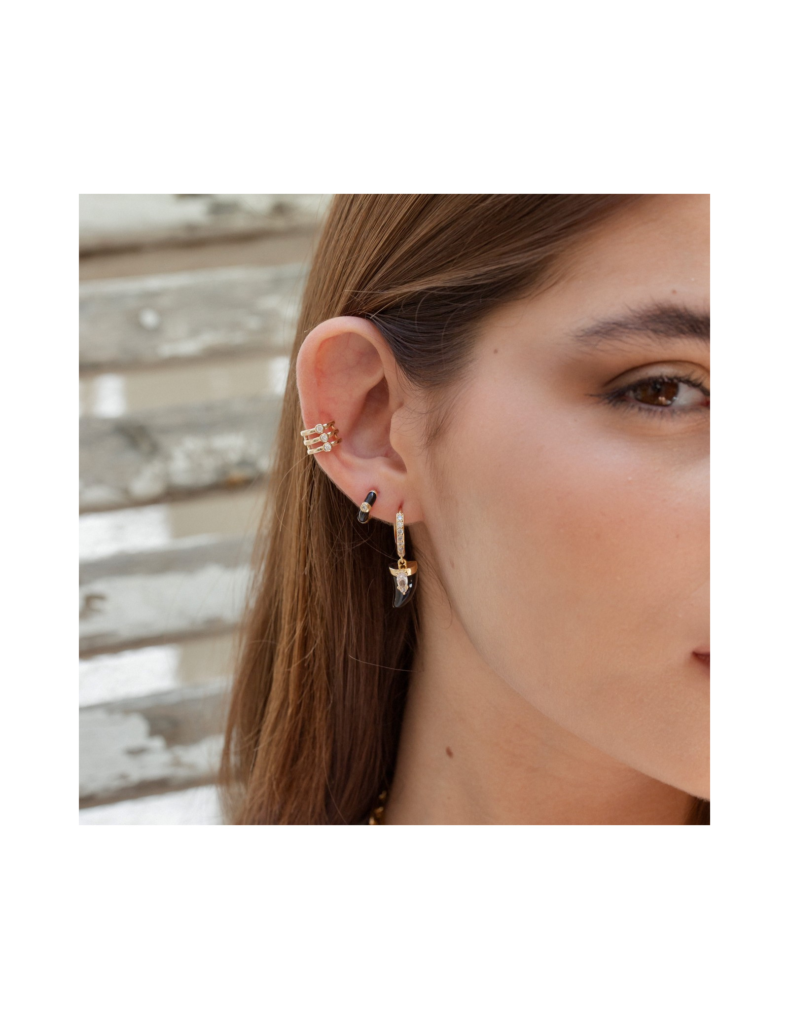 Aros Chilli | Pendientes aro con charm pimienta, oro 18k y circonitas.