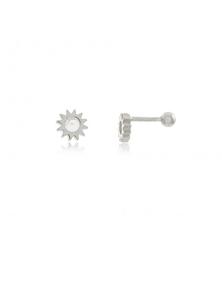 Pendiente piercing sol en plata 925