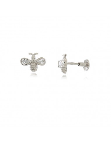 925 Sterling Silver Bee Piercing Earring