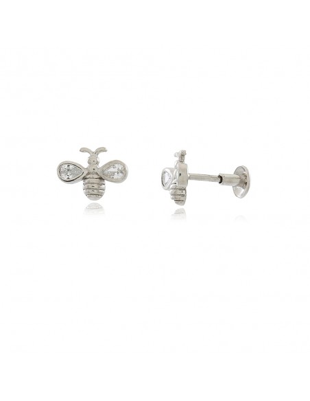 925 Sterling Silver Bee Piercing Earring