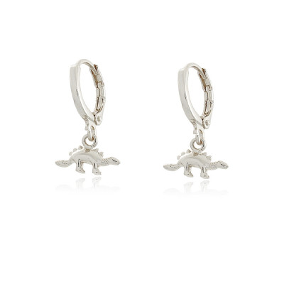 Aros Dino | Pendientes de aro con charm mini dino | Malu Maiese