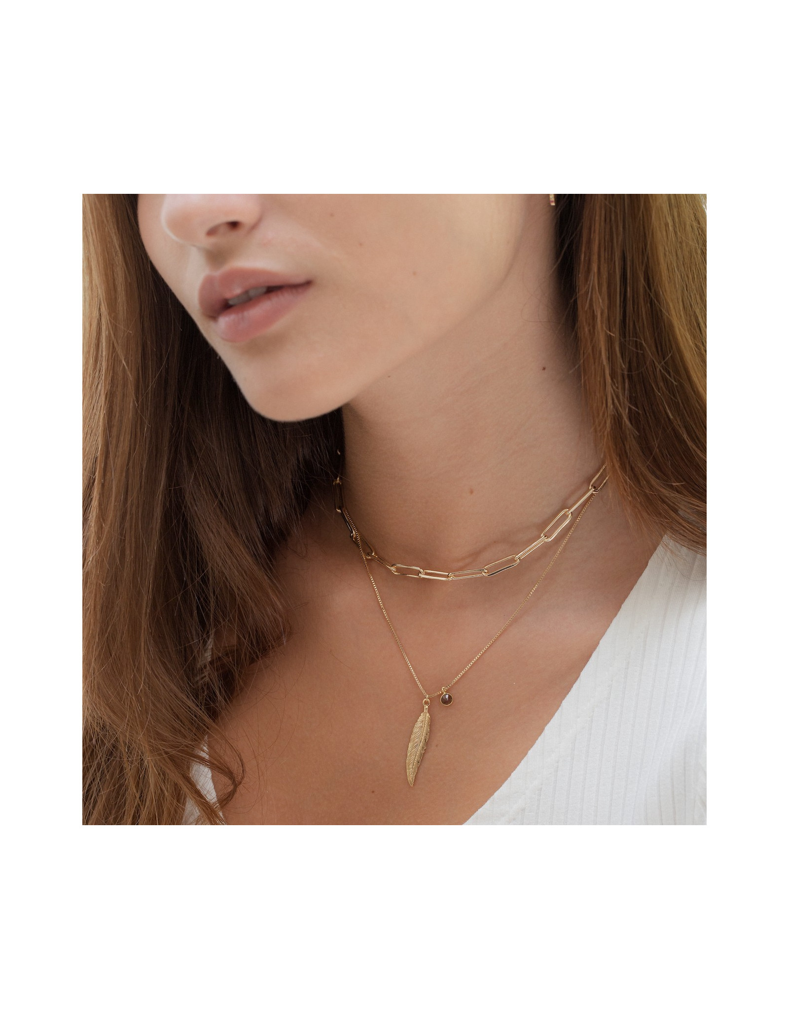 Feather Necklace | Gold Plated Feather | Malu Maiese