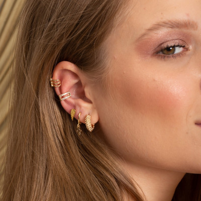 Pendiente Piercing Pluma | piercing en plata 925, cierre de rosca. 2