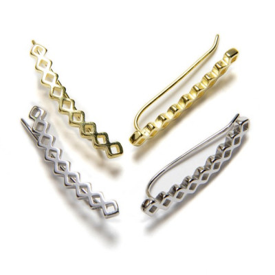 Geo Ear Climbers | 925 Sterling Rhombus Ear Climbers | Malu Maiese