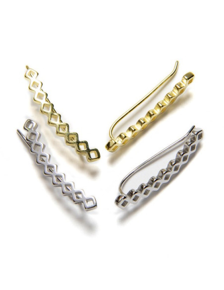 Brinco Ear Cuff Geo | Ear Climbers em Prata 925 | Malu Maiese