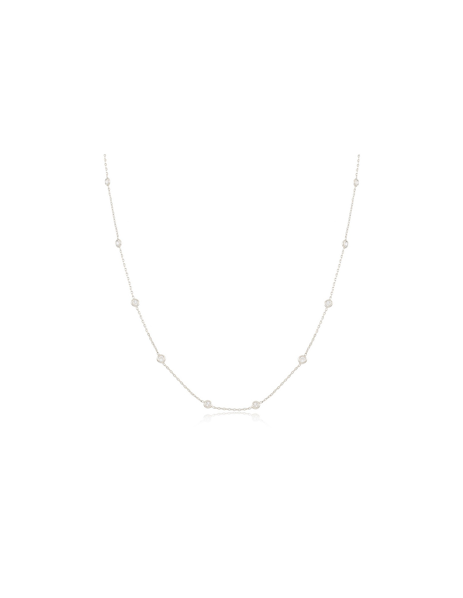 Colllar Tati | Collar Corto en Oro 18k con Circonitas Blancas.