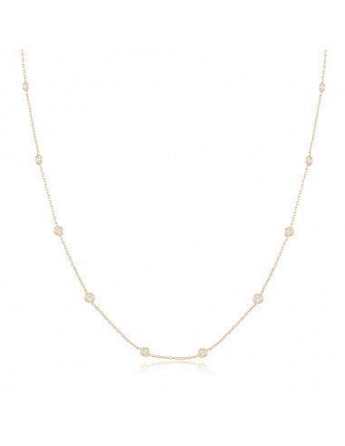 Tati Necklace, white or yellow gold plated choker with white zircons