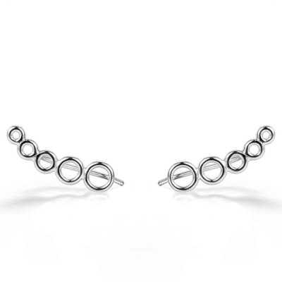 925 Sterling Silver Circles Ear Climbers