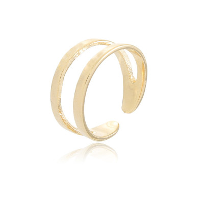 Duo Midi Ring | Phalanx or pinky ring, 18k white or yellow gold plated 2