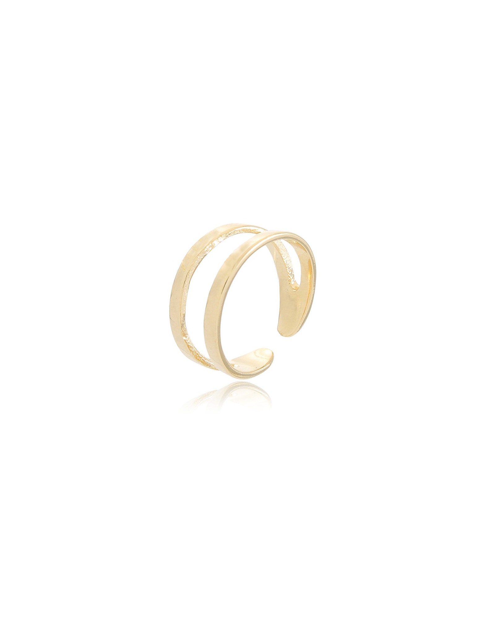 Duo Midi Ring | Phalanx or pinky ring, 18k white or yellow gold plated