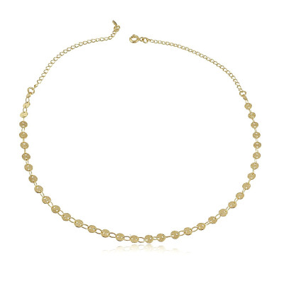 Boule Choker Necklace | Minimalist white gold necklace little coins. 2