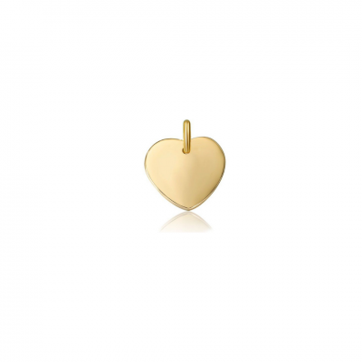 Charm corazón en plata de ley chapado en oro, para personalizar tu joya.