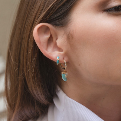 Chilli Hoop Earrings | 18k gold hoop earrings, coloured pepper charm. 2