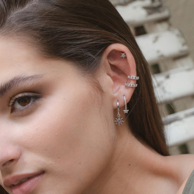 Polar Star Hoop Earrings | Hoop Earrings with Star Charms| Malu Maiese 2