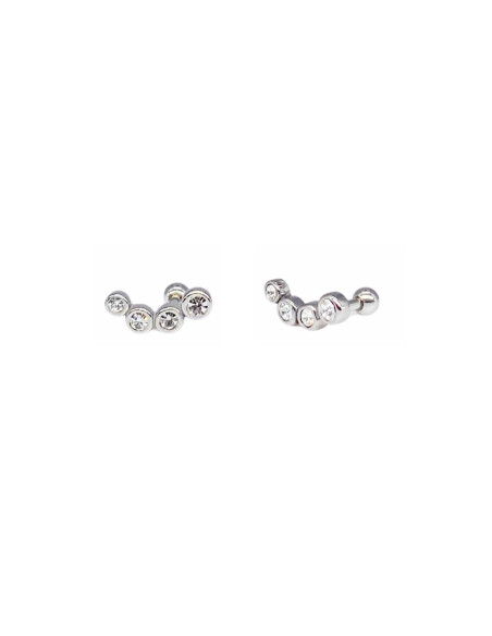 Zoe Piercing Earring | surgical stainless steel, four white zircons. Zoe Piercing Earring | surgical stainless steel, four white zircons.
