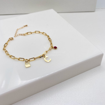 Pulseira Liv | Pulseira de Corrente em Ouro 18k para Personalizar 2