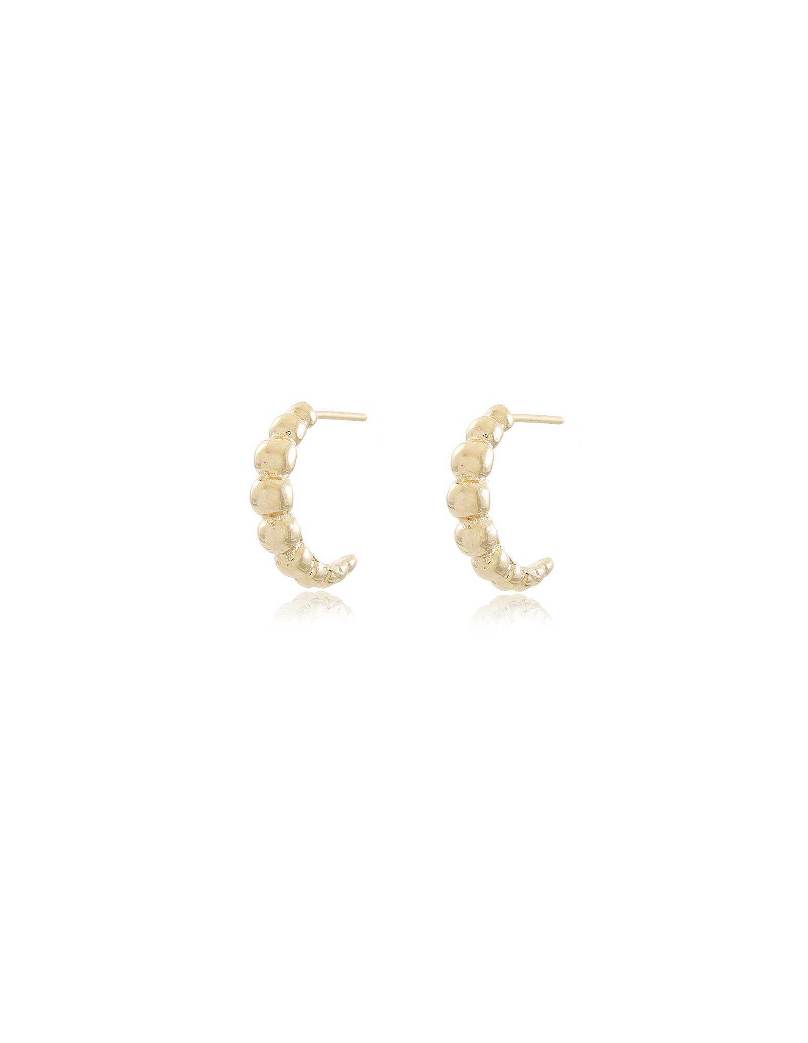 Aros Mia | Pendientes de Aro Chapado en Oro 18k, Textura Pelotitas.