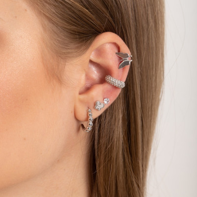 Aros Mia | Pendientes de Aro Chapado en Oro 18k, Textura Pelotitas. 2