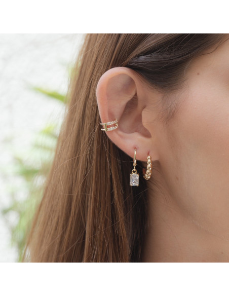 Aros Mia | Pendientes de Aro Chapado en Oro 18k, Textura Pelotitas. Aros Mia | Pendientes de Aro Chapado en Oro 18k, Textura Pelotitas.