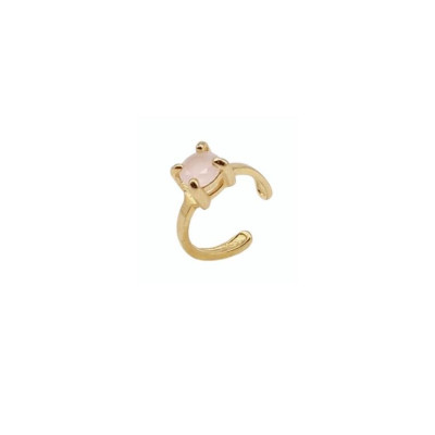 Ear Cuff Rose | Ear Cuff com Zirconia Rosa | Malu Maiese
