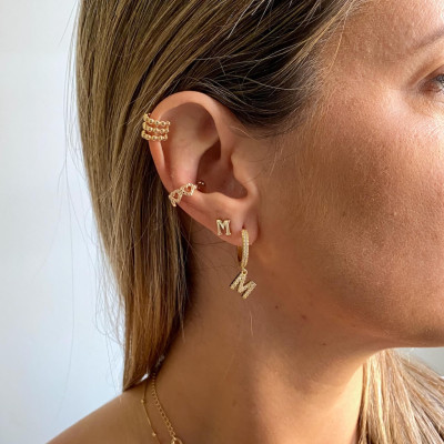 Ear Cuff Lari | Piercing Triple Chapado en Oro de 18k | Malu Maiese 2
