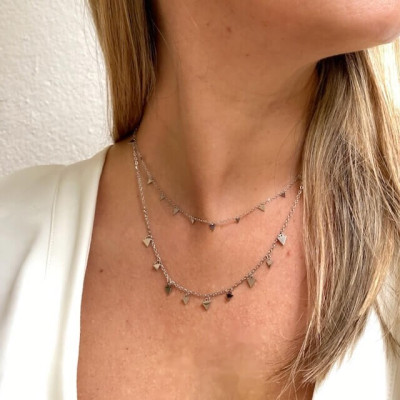 Collar Acero Tri | Gargantilla Acero y Mini Triángulos | Malu Maiese 2