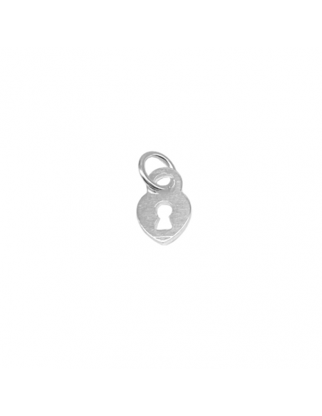 Amuleto Coração com Fechadura em Prata de Lei para Personalizar tuas joias
