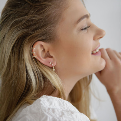 Pendientes Piercing Mini X | Piercing X en Plata 925 Chapado en Oro. 2