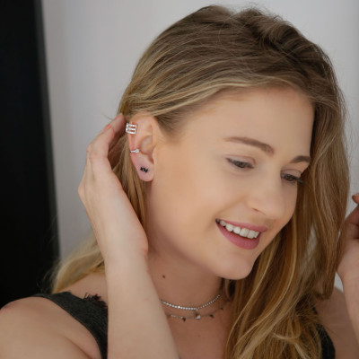 Bel Ear Cuff | 18k Gold Plated Ear Cuff, Cartilage Earrings, White cz. 2