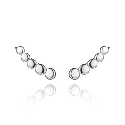 Sterling Silver Round Ear Climbers | Sterling 925 Silver | Malu Maiese