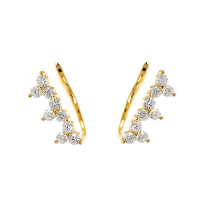 Brinco Ear Cuff Nina | em Prata 925 com Zirconias Brancas.