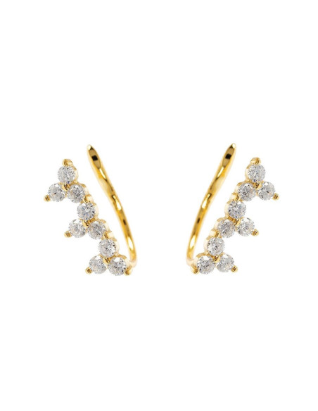 Brinco Ear Cuff Nina | em Prata 925 com Zirconias Brancas.