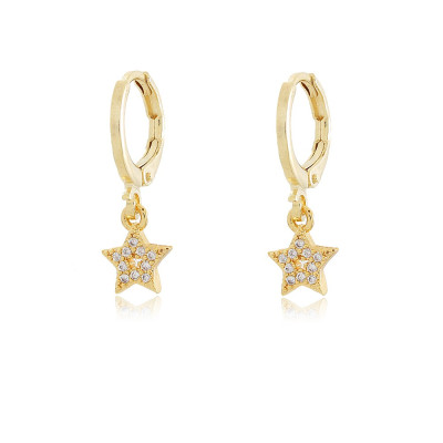 Shiny Star Hoop Earrings | Hoop earrings with Charms 2