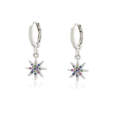 Polar Star Hoop Earrings | Hoop Earrings with Charms | Gold plated