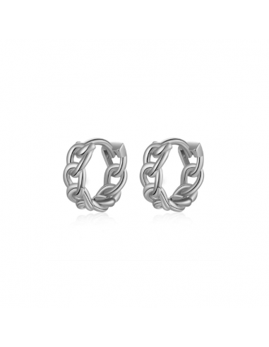 Chain Silver Hoop Earrings