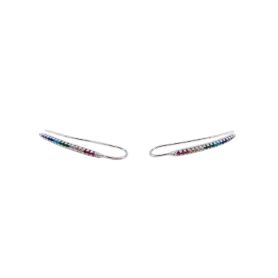 Colours Ear Climbers | Gold Plated Ear Climbers with Cz | Malu Maiese