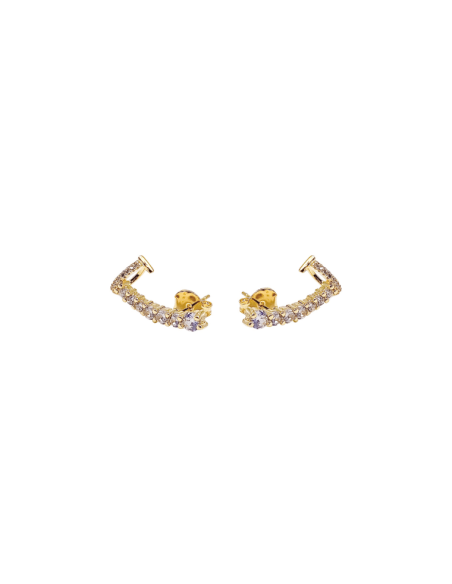 Brilli Ear Climbers | 18k Gold Plated with White Cz.